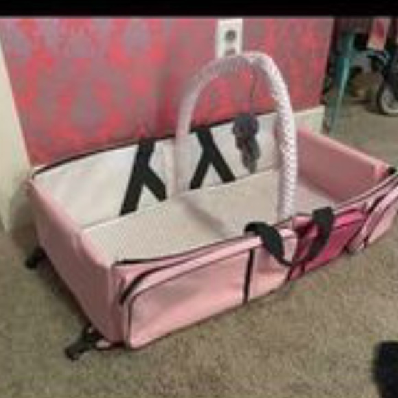 Convertible Diaper Bag/Changing Pad/Bed Girl Pink - Picture 5 of 5